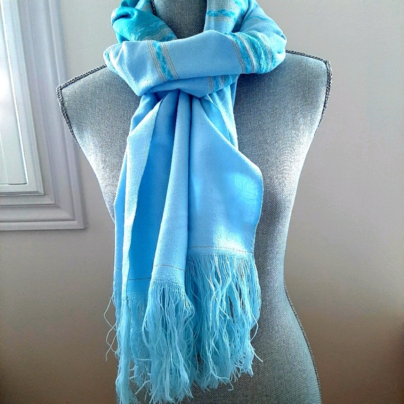 Blue Striped Scarf - Picture 4 of 4